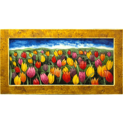 Massimo Cruciani, Umbria, Assisi, Pittura su Vetro, Glass Paintings, Tulipani